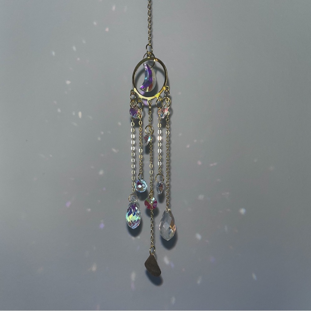 Golden Moon Handmade Crystal Sun Catcher